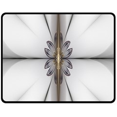 Fractal Fleur Elegance Flower Fleece Blanket (Medium) 