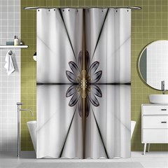 Fractal Fleur Elegance Flower Shower Curtain 48  x 72  (Small) 