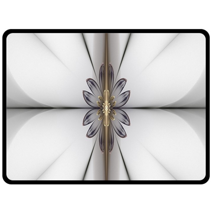 Fractal Fleur Elegance Flower Double Sided Fleece Blanket (Large) 