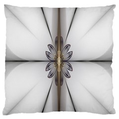 Fractal Fleur Elegance Flower Large Flano Cushion Case (One Side)