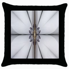 Fractal Fleur Elegance Flower Throw Pillow Case (black) by Nexatart