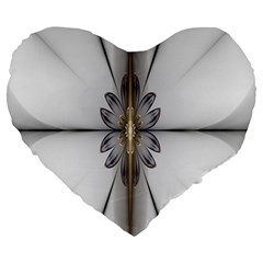 Fractal Fleur Elegance Flower Large 19  Premium Heart Shape Cushions by Nexatart