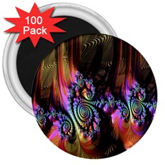 Fractal Colorful Background 3  Magnets (100 Pack)