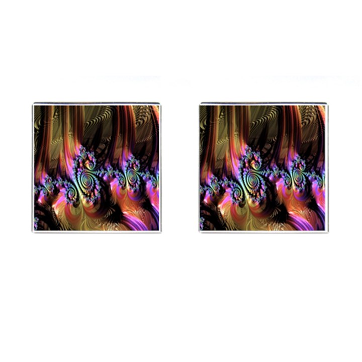 Fractal Colorful Background Cufflinks (Square)