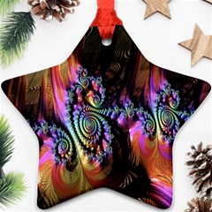 Fractal Colorful Background Star Ornament (two Sides) by Nexatart