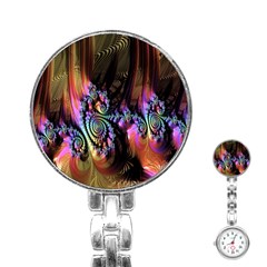 Fractal Colorful Background Stainless Steel Nurses Watch