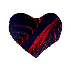 Fractal Art Digital Art Standard 16  Premium Flano Heart Shape Cushions by Nexatart