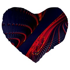 Fractal Art Digital Art Large 19  Premium Flano Heart Shape Cushions by Nexatart