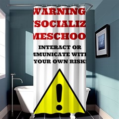 Warning Shower Curtain 36  X 72  (stall)  by athenastemple