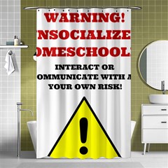 Warning Shower Curtain 48  X 72  (small)  by athenastemple