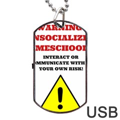 Warning Dog Tag Usb Flash (two Sides) by athenastemple