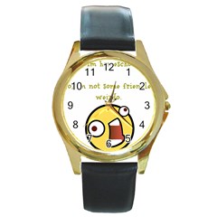 Weirdo Round Gold Metal Watch by athenastemple