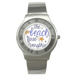 The Beach Fixes Everything Stainless Steel Watch Front