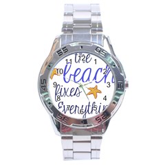 The Beach Fixes Everything Stainless Steel Analogue Watch by OneStopGiftShop