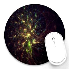 Fractal Flame Light Energy Round Mousepads by Nexatart