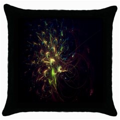 Fractal Flame Light Energy Throw Pillow Case (black)