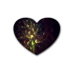 Fractal Flame Light Energy Rubber Coaster (heart)  by Nexatart