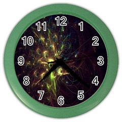 Fractal Flame Light Energy Color Wall Clocks by Nexatart