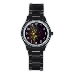 Fractal Flame Light Energy Stainless Steel Round Watch