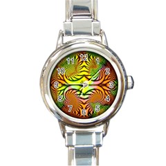 Fractals Ball About Abstract Round Italian Charm Watch