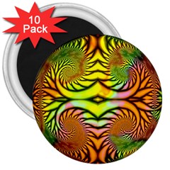 Fractals Ball About Abstract 3  Magnets (10 Pack)  by Nexatart