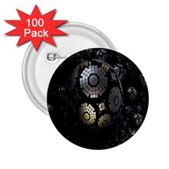 Fractal Sphere Steel 3d Structures 2 25  Buttons (100 Pack)  by Nexatart