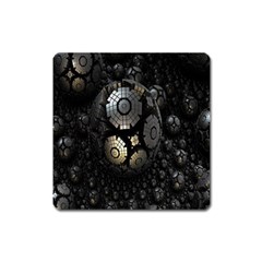 Fractal Sphere Steel 3d Structures Square Magnet by Nexatart