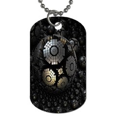 Fractal Sphere Steel 3d Structures Dog Tag (one Side) by Nexatart