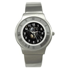 Fractal Sphere Steel 3d Structures Stainless Steel Watch