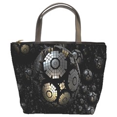 Fractal Sphere Steel 3d Structures Bucket Bags by Nexatart