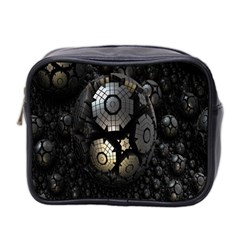 Fractal Sphere Steel 3d Structures Mini Toiletries Bag 2-side by Nexatart