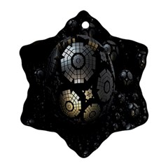 Fractal Sphere Steel 3d Structures Snowflake Ornament (two Sides) by Nexatart