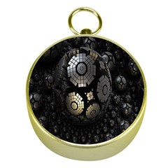 Fractal Sphere Steel 3d Structures Gold Compasses by Nexatart