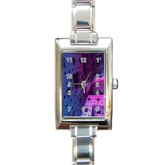 Fractals Geometry Graphic Rectangle Italian Charm Watch by Nexatart