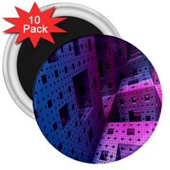 Fractals Geometry Graphic 3  Magnets (10 Pack) 