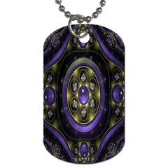 Fractal Sparkling Purple Abstract Dog Tag (one Side) by Nexatart