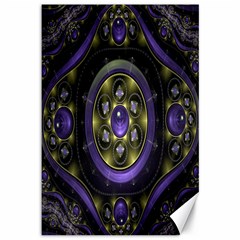 Fractal Sparkling Purple Abstract Canvas 12  X 18  