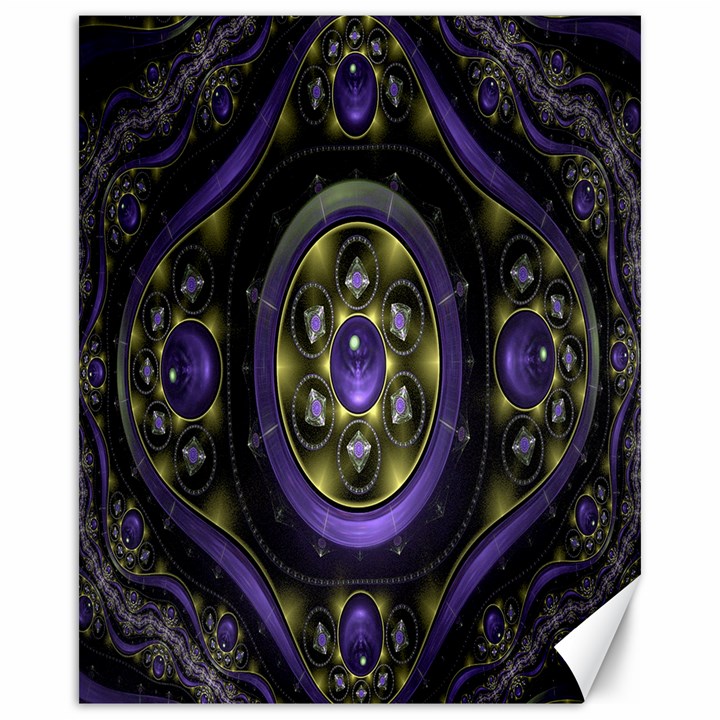 Fractal Sparkling Purple Abstract Canvas 16  x 20  