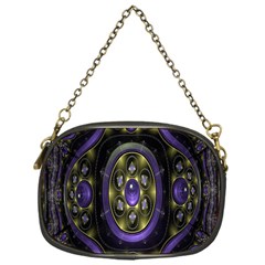 Fractal Sparkling Purple Abstract Chain Purses (one Side)  by Nexatart