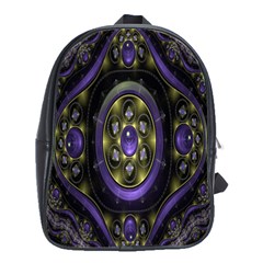 Fractal Sparkling Purple Abstract School Bags(large)  by Nexatart