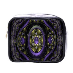 Fractal Sparkling Purple Abstract Mini Toiletries Bags by Nexatart