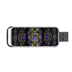 Fractal Sparkling Purple Abstract Portable Usb Flash (two Sides)