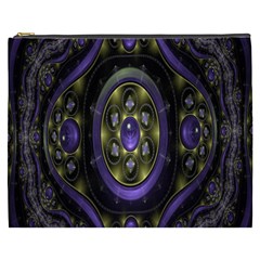 Fractal Sparkling Purple Abstract Cosmetic Bag (xxxl)  by Nexatart