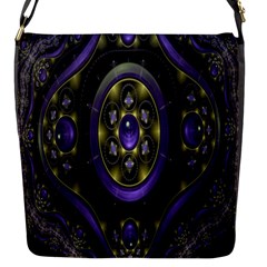 Fractal Sparkling Purple Abstract Flap Messenger Bag (s) by Nexatart