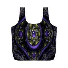 Fractal Sparkling Purple Abstract Full Print Recycle Bags (m) 