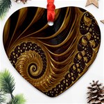 Fractal Spiral Endless Mathematics Ornament (Heart) Front