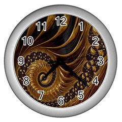 Fractal Spiral Endless Mathematics Wall Clocks (silver)  by Nexatart