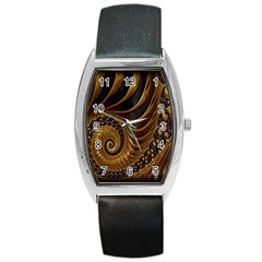 Fractal Spiral Endless Mathematics Barrel Style Metal Watch