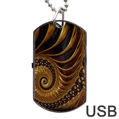 Fractal Spiral Endless Mathematics Dog Tag Usb Flash (one Side) by Nexatart