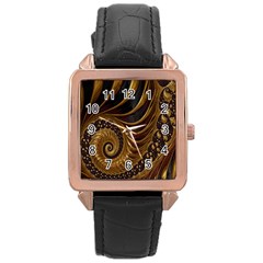 Fractal Spiral Endless Mathematics Rose Gold Leather Watch  by Nexatart